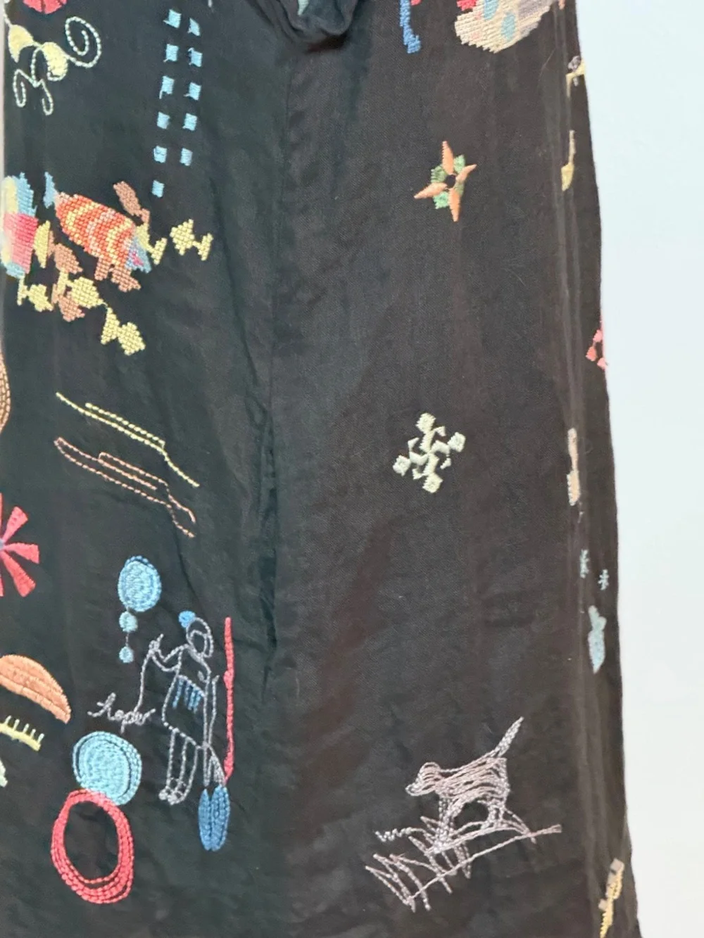 Johnny Was Pete & Greta Lemona Mavis Linen Heavily Embroidered Tunic Dress Small - Picture 7 of 9